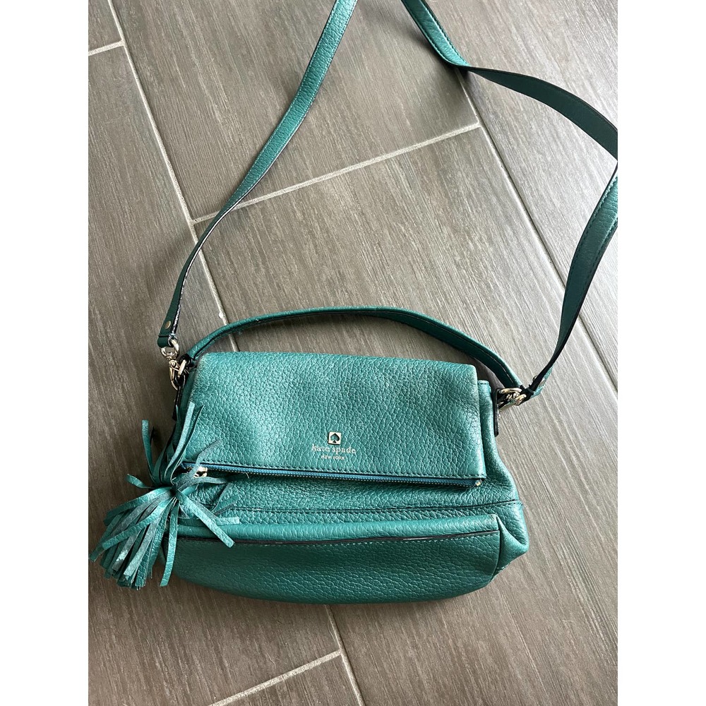 KATE SPADE Cobble Hill Flap Tassel Crossbody Turquoise